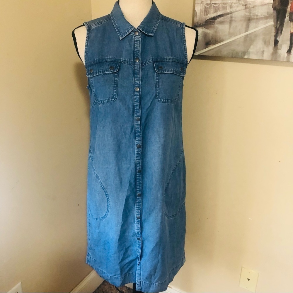 J. Jill Chambray Linen Blend Dress